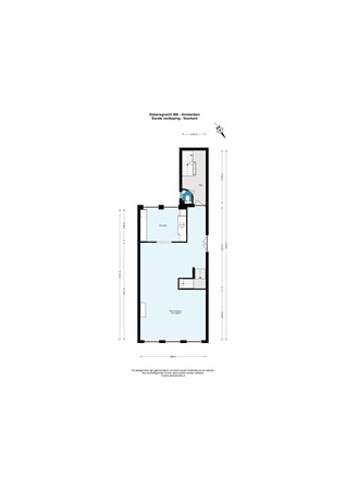 Plattegrond - Keizersgracht 584-586, 1017 EN Amsterdam - 214_214_Keizersgracht 586 - Amsterdam - Eerste verdieping - Voorkant - 2D.jpg